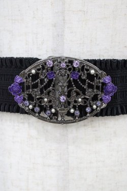 画像2: axes femme / ローズシャンデリアゴムベルト  ブラック H-25-11-20-1012-AX-ZA-NS-ZH