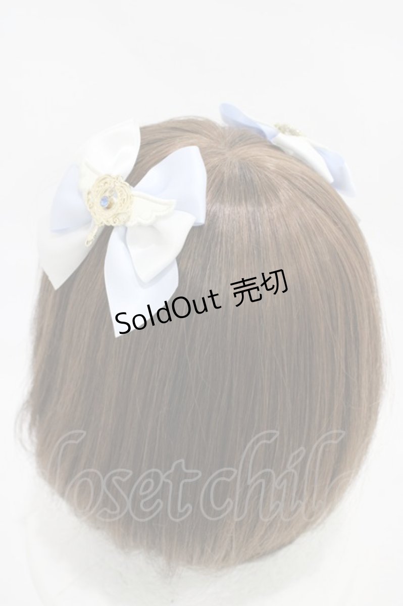 画像2: Amavel / Magical Sweet Angelダブルリボンクリップ  サックス H-25-11-20-1016-CA-AC-NS-ZH (2)