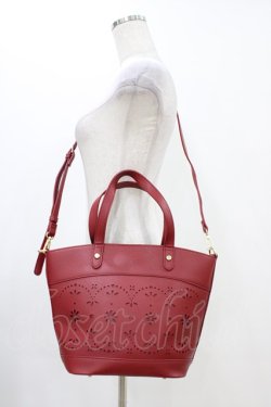画像1: m petit by misako / AMハナパンチング2WAYバッグ  レッド H-25-11-20-1032-LO-BG-NS-ZH
