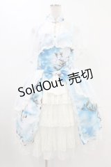 玉 青 （海外ロリータブランド） / ケープ付きジャンパースカートセット M ブルー H-25-11-20-1033-0-OP-NS-ZH