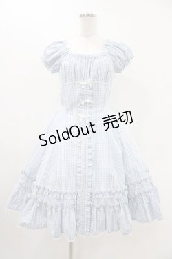 画像1: Avenue Denfer（海外ロリータブランド） / チェックワンピースセット M サックス H-25-11-20-1034-0-OP-NS-ZH