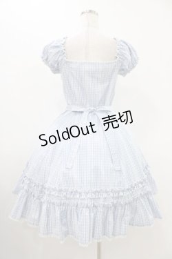 画像2: Avenue Denfer（海外ロリータブランド） / チェックワンピースセット M サックス H-25-11-20-1034-0-OP-NS-ZH