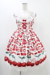 Angelic Pretty / Cherry Jam Labelジャンパースカート Free 白 H-25-11-20-1036-AP-OP-NS-ZH