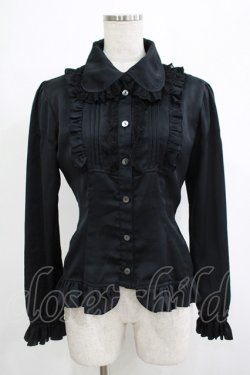 画像1: ATELIER PIERROT / ヨーク切替ブラウス  黒 H-25-11-20-052-EL-BL-KB-ZH