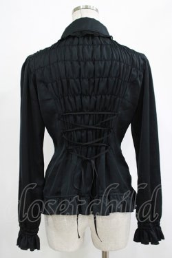 画像3: ATELIER PIERROT / ヨーク切替ブラウス  黒 H-25-11-20-052-EL-BL-KB-ZH