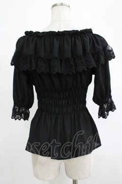 画像3: Moi-meme-Moitie / クロスアーチシャーリングブラウス  黒×黒 H-25-11-20-053-MO-BL-KB-ZH