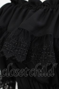 画像4: Moi-meme-Moitie / クロスアーチシャーリングブラウス  黒×黒 H-25-11-20-053-MO-BL-KB-ZH