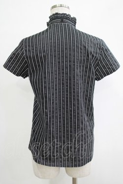 画像3: HELL CAT PUNKS / ストライプフリルブラウス S ブラック H-25-11-20-056-PU-BL-KB-ZH