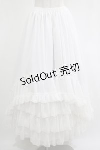 ATELIER PIERROT / イレギュラーロングスカート  ホワイト H-25-11-20-006-EL-SK-KB-ZH