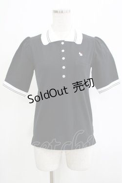 画像1: Katie / TENNIS CLUB puff sleeve shirt S ブラック H-25-11-20-064-LO-TO-KB-ZH