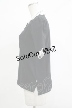 画像2: Katie / TENNIS CLUB puff sleeve shirt S ブラック H-25-11-20-064-LO-TO-KB-ZH