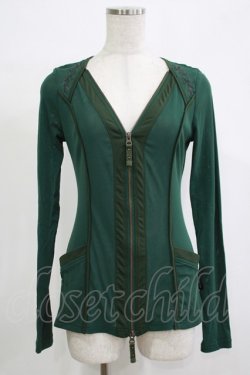 画像1: Ozz Croce / メッシュZIPカーデ  グリーン H-25-11-20-066-OO-TO-KB-ZH