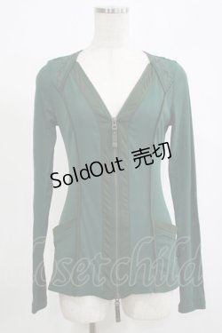 画像1: Ozz Croce / メッシュZIPカーデ  グリーン H-25-11-20-066-OO-TO-KB-ZH