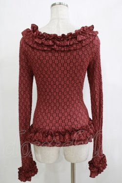 画像3: ATELIER PIERROT / レースフリルカーディガン  ボルドー H-25-11-20-067-EL-TO-KB-ZH