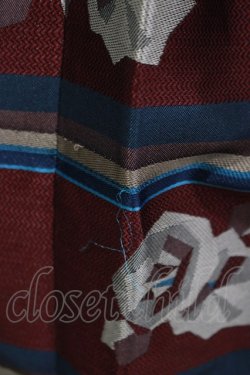 画像4: Jane Marple / ローズボーダージャガードワンピース  ボルドー×ネイビー H-25-11-20-009-JM-OP-KB-ZH