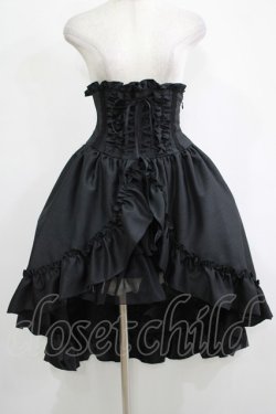 画像1: ATELIER PIERROT / Fishtail Mini Corset Skirt  ブラック H-25-11-20-010-EL-SK-KB-ZH