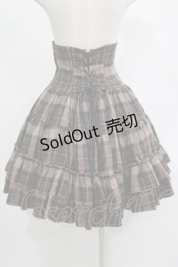 画像3: ATELIER PIERROT / チェックフリルコルセットスカート  ブラウン H-25-11-20-002-EL-SK-KB-ZH