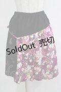 gouk / 和柄プリーツ切替スカート  黒×紫 H-25-11-20-022-GO-SK-KB-ZH