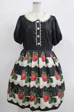 画像1: Leur Getter / Antique Lace Strawberry袖付きワンピース L ブラック H-25-11-21-1001-LU-OP-KB-ZH