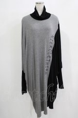 NieR Clothing / 配色ハイネックワンピース  グレー×ブラック H-25-11-21-1026-PU-OP-KB-ZH