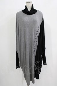 NieR Clothing / 配色ハイネックワンピース  グレー×ブラック H-25-11-21-1026-PU-OP-KB-ZH