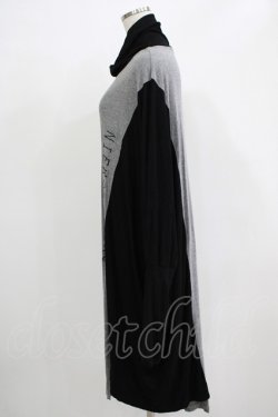 画像2: NieR Clothing / 配色ハイネックワンピース  グレー×ブラック H-25-11-21-1026-PU-OP-KB-ZH