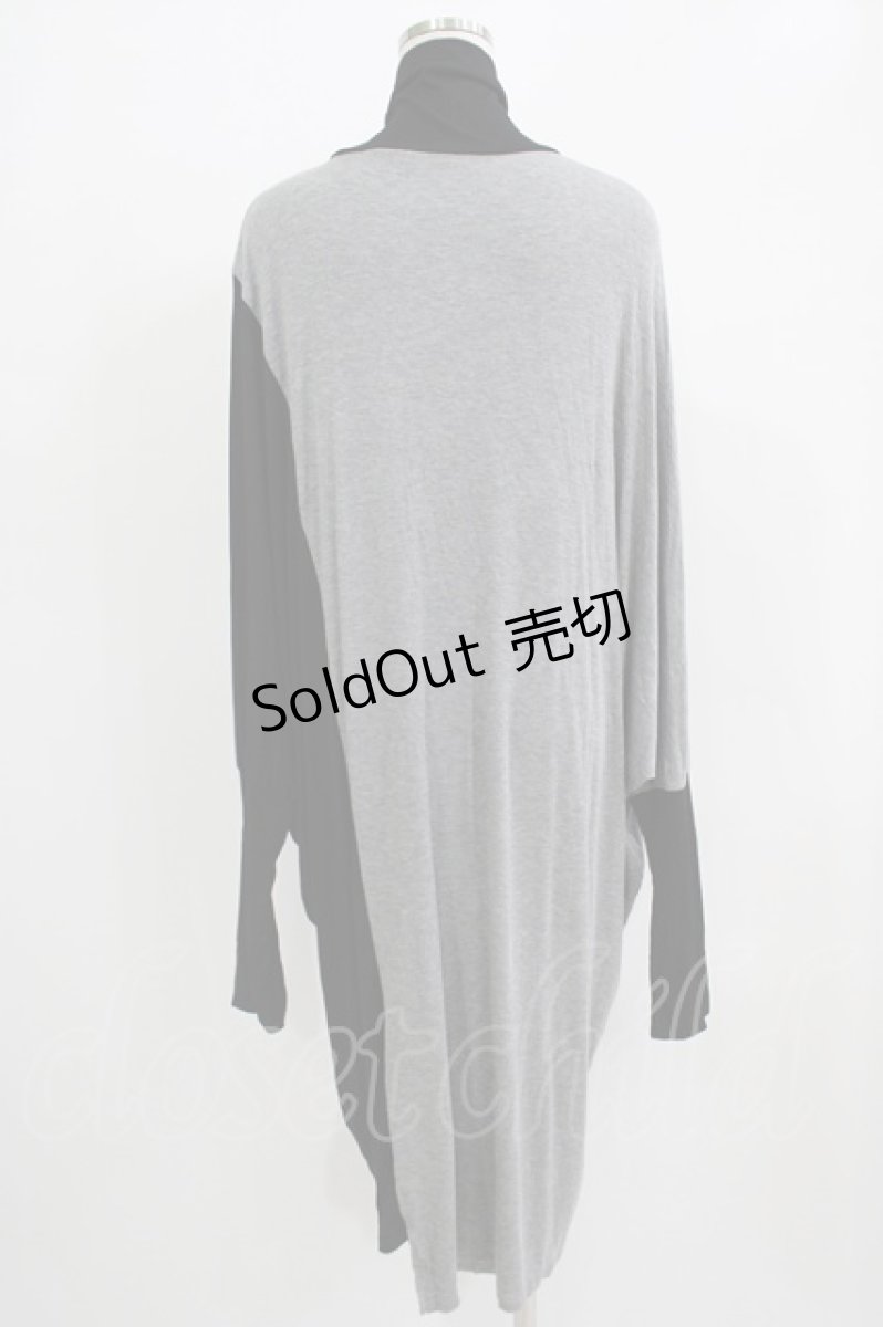 画像3: NieR CLOTHING / 配色ハイネックワンピース  グレー×ブラック H-25-11-21-1026-PU-OP-KB-ZH (3)