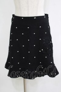 Emily Temple cute / ローズドットウールスカート  黒 H-25-11-21-1027-ET-SK-KB-ZH