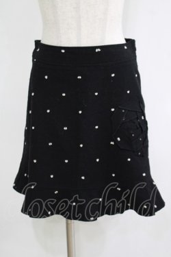 画像1: Emily Temple cute / ローズドットウールスカート  黒 H-25-11-21-1027-ET-SK-KB-ZH