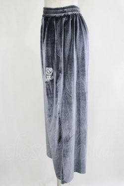 画像2: NieR Clothing / ロゴ刺繍ベロアパンツ  グレー H-25-11-21-1030-PU-PA-KB-ZH