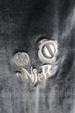 画像4: NieR Clothing / ロゴ刺繍ベロアパンツ  グレー H-25-11-21-1030-PU-PA-KB-ZH