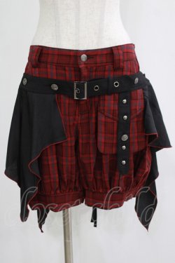 画像1: ALGONQUINS / フラップ付きチェックパンツ  赤×黒 H-25-11-21-1031-AL-PA-KB-ZH