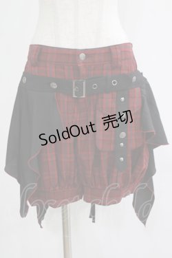 画像1: ALGONQUINS / フラップ付きチェックパンツ  赤×黒 H-25-11-21-1031-AL-PA-KB-ZH