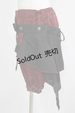 画像2: ALGONQUINS / フラップ付きチェックパンツ  赤×黒 H-25-11-21-1031-AL-PA-KB-ZH