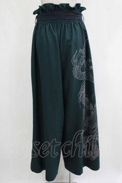 画像3: Qutie Frash / ハイウエストワイドパンツ  グリーン H-25-11-21-1032-QU-PA-KB-ZH