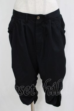 画像1: GADGET GROW / ギャザーハーフパンツ  ブラック H-25-11-21-1033-GO-PA-KB-ZH