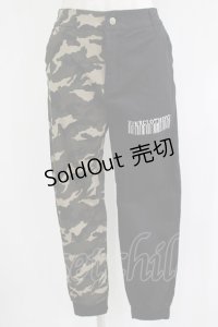 NieR Clothing / カモフラ柄切替パンツ  黒 H-25-11-21-1034-PU-PA-KB-ZH