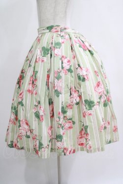 画像2: Jane Marple / ウォールペーパーローズブーケダブルボックススカート  ミント H-25-11-21-1004-JM-SK-KB-ZH
