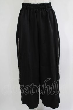 画像1: NieR Clothing / 2WAY SIDE ZIP WIDE PANTS  ブラック H-25-11-21-1037-PU-PA-KB-ZH