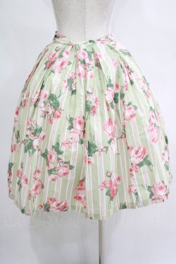 画像3: Jane Marple / ウォールペーパーローズブーケダブルボックススカート  ミント H-25-11-21-1004-JM-SK-KB-ZH