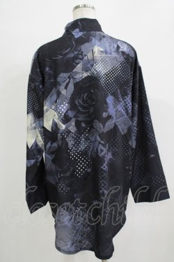 画像3: NieR Clothing / 総柄シャツ  グレー H-25-11-21-1040-PU-BL-KB-ZH