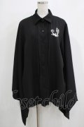 NieR Clothing / 着物風袖シャツ  ブラック H-25-11-21-1043-PU-BL-KB-ZH
