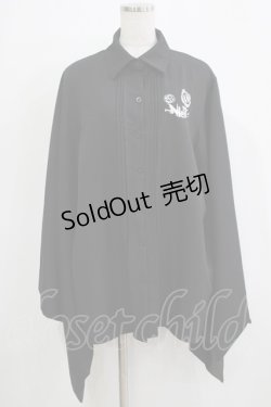 画像1: NieR Clothing / 着物風袖シャツ  ブラック H-25-11-21-1043-PU-BL-KB-ZH