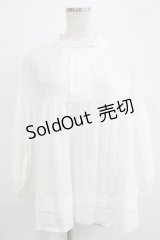 Jane Marple / Pleated Collar Tunic Blouse  ホワイト H-25-11-21-1046-JM-BL-KB-ZH