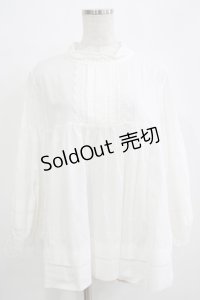Jane Marple / Pleated Collar Tunic Blouse  ホワイト H-25-11-21-1046-JM-BL-KB-ZH