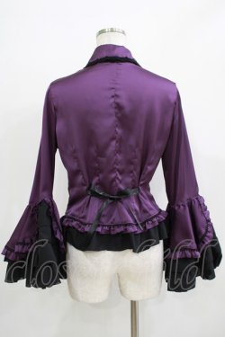 画像3: MARBLE / デコラティブネクタイ付き配色切り替え姫袖ブラウス  紫 H-25-11-21-1048-GO-BL-KB-ZH