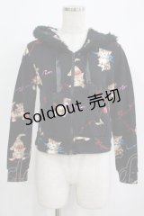 MILK / Kittenパーカー  ブラックベース H-25-11-21-1052-ML-TO-KB-ZH