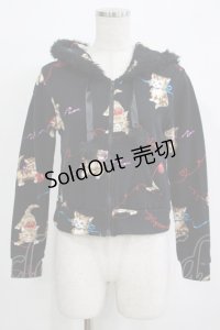 MILK / Kittenパーカー  ブラックベース H-25-11-21-1052-ML-TO-KB-ZH