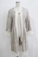 GRAMM / 透かしニットカーディガン  ピンクベージュ H-25-11-21-1054-HN-TO-KB-ZH