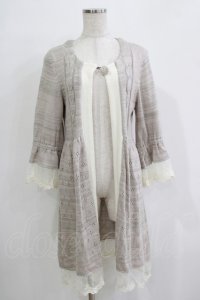 GRAMM / 透かしニットカーディガン  ピンクベージュ H-25-11-21-1054-HN-TO-KB-ZH